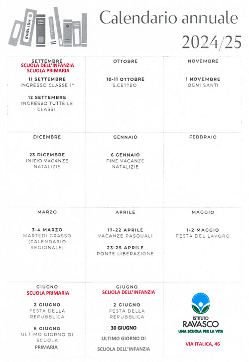 calendario annuale 2024-2025