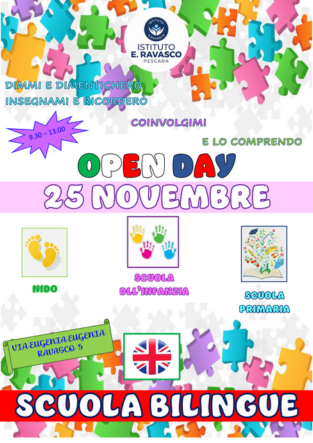 open day 25 novembre scuola bilingue