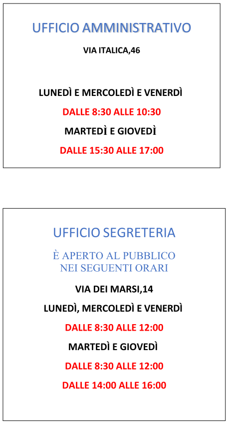 orari aggiornati